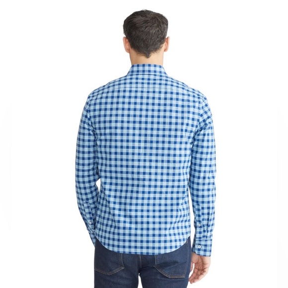 UNTUCKit® Wrinkle-Free Light Blue & Navy Gingham Buttondown Shirt Extra Large - Picture 3 of 8